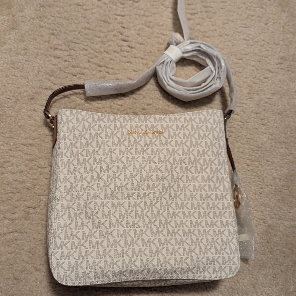 Michael Kors Beige and Gold Crossbody Bag